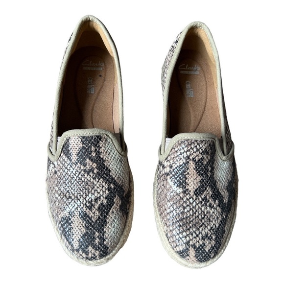 Clarks Collection Soft Cushion Azella Theoni Snakeskin Print Espadrilles, Sz 8.5 - Picture 4 of 9